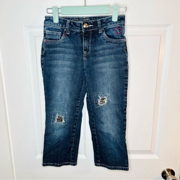 Monster High Kids Cropped Jeans Medium Embellished Blue 14 Slim - Picture 5 of 12